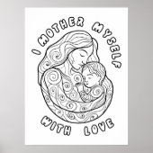 癒しの母の日のカラーリングポスター ポスター (正面)