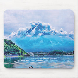 癒しの水の色のアー日本のト マウスパッド