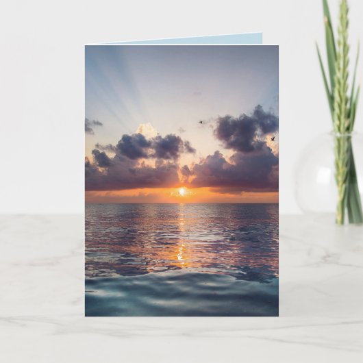 癒しの波動 海辺のオーシャンビュー お見舞いカード カード (正面)