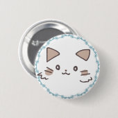 癒しの猫とリボン装飾デザイン 缶バッジ (正面&裏面)