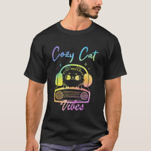 癒しの猫のビブラミュージックリラックスかわいい子猫ヘッドホン Tシャツ