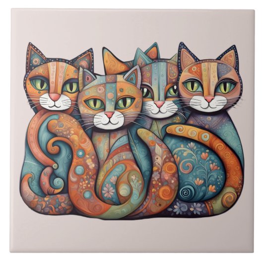 癒しの猫3タイル タイル (正面)