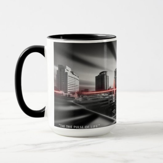 癒しの生命線:ライフマグの脈動 マグカップ (左)