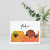 癒しの砂漠の月瞑想感謝カード ポストカード (スタンド正面)
