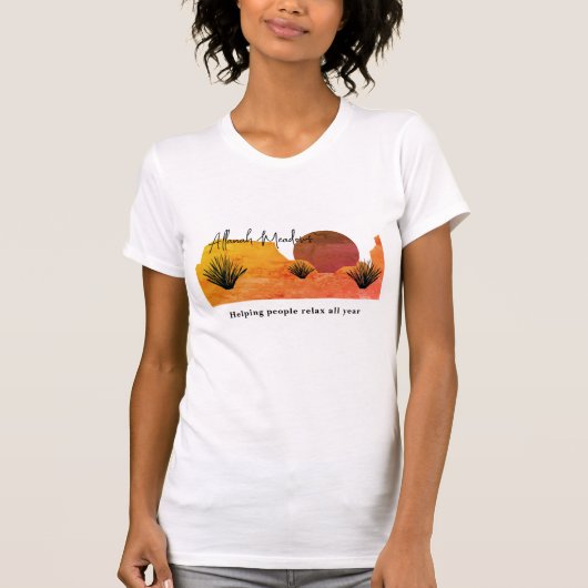 癒しの砂漠の月 瞑想Tシャツ Tシャツ (正面)