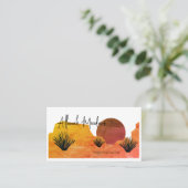 癒しの砂漠月瞑想ビジネスカード 名刺 (スタンド正面)