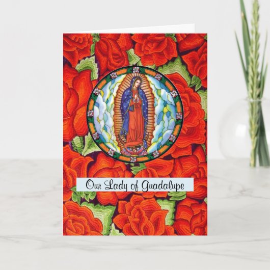 癒しの祈りの言葉グアダルーペの女性が元気に カード (正面)