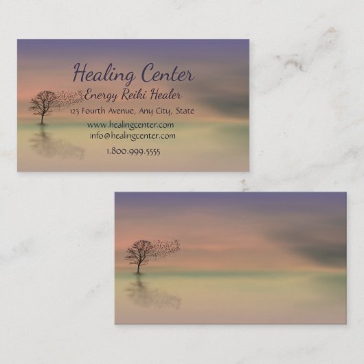 癒しの穏やかな平和カスタムなビジネスカード 名刺 (正面/裏面)