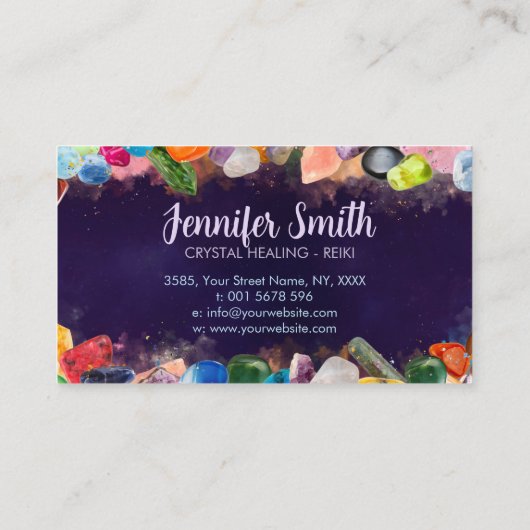 癒しの結晶と宝石とカラースプラッシュ 名刺 (裏面)