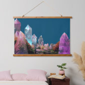 癒しの結晶の宝石 吊り下げ型タペストリー (寝室)