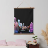 癒しの結晶の宝石 吊り下げ型タペストリー (寝室)