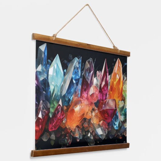 癒しの結晶の宝石 吊り下げ型タペストリー (傾斜あり)