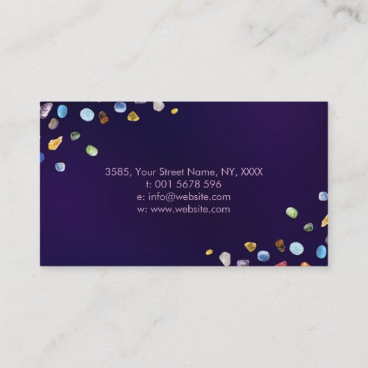 癒しの結晶の葉オーナメント 名刺 (裏面)