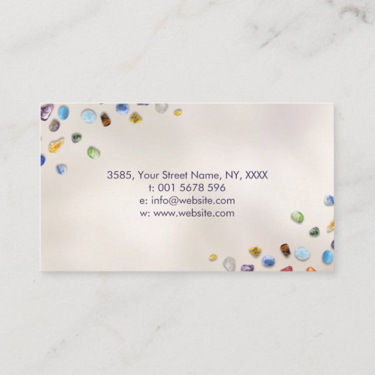 癒しの結晶の葉オーナメント 名刺 (裏面)