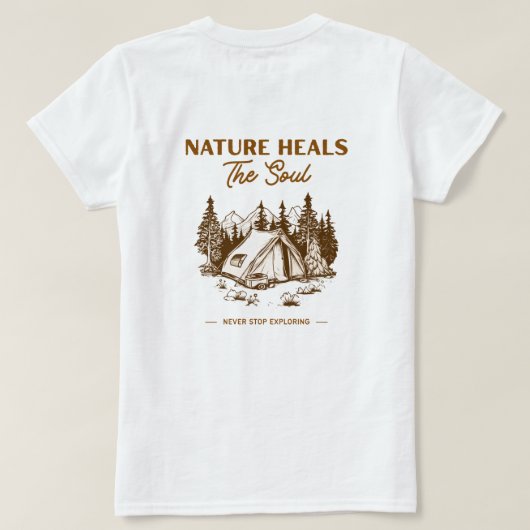 癒しの自然キャンプTシャツ Tシャツ (デザイン裏面)