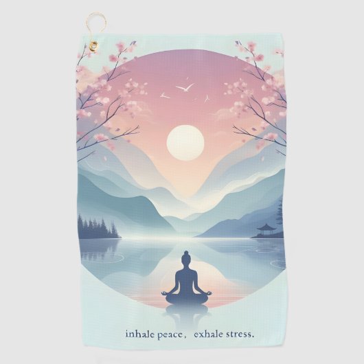 癒しの自然瞑想アート ゴルフタオル (正面)