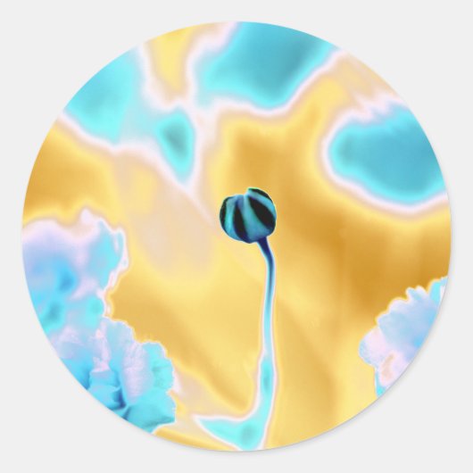 癒しの色フラワープリントシール ラウンドシール (正面)