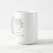 癒しの花柄キリスト教励ましギフト コーヒーマグカップ (正面左)