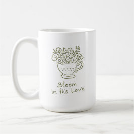 癒しの花柄キリスト教励ましギフト コーヒーマグカップ