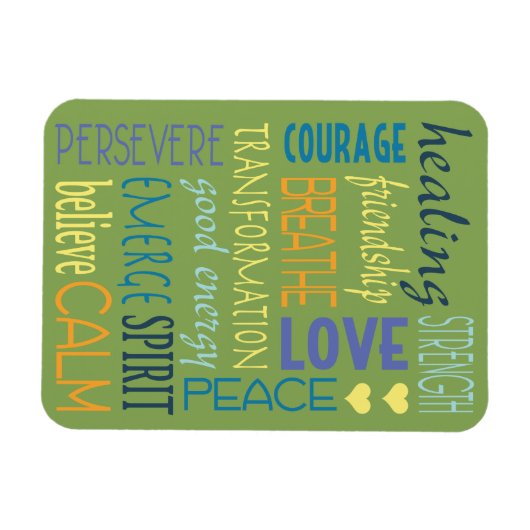 癒しの言葉と勇気付けられる マグネット (横)