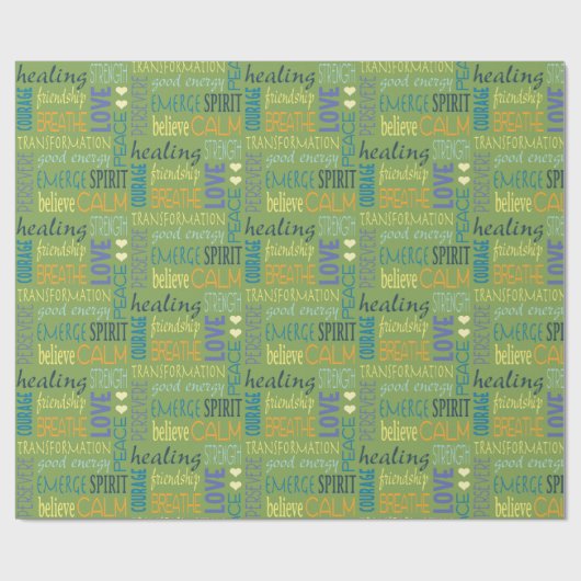 癒しの言葉のタイポグラフィ ラッピングペーパー (フラット)