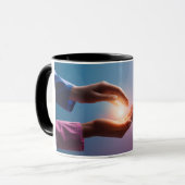 癒しの贈り物: "癒しの手"マグカップ マグカップ (正面左)