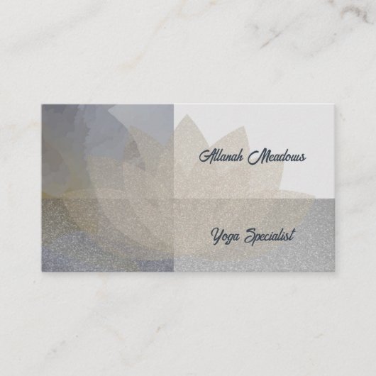 癒しの金ゴールドロータスヨガ瞑想ビジネスカード 名刺 (正面)