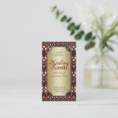 癒しの香りろうけつ染めアラベスクの名刺 名刺 (スタンド正面)