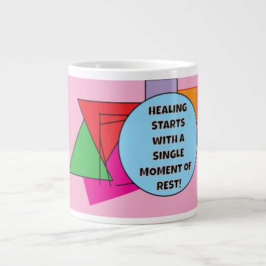 癒しは休独身のみの瞬間から！ ジャンボコーヒーマグカップ (正面)