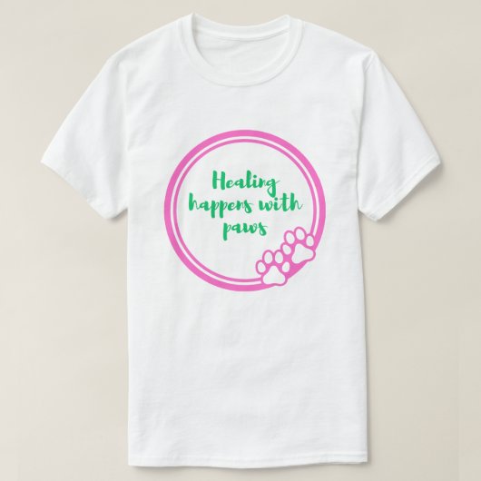 癒しは肉球とともに | エモーショナルサポート Tシャツ (デザイン正面)