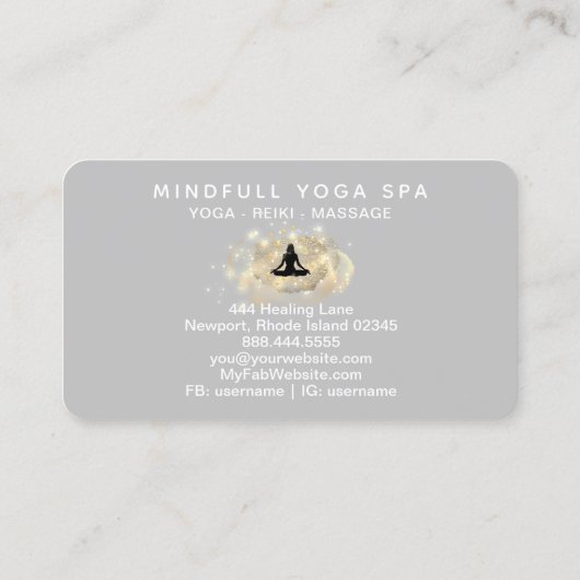 *～*癒しエネルギー金ゴールド女性ヨガロータスビジネス 名刺 (裏面)