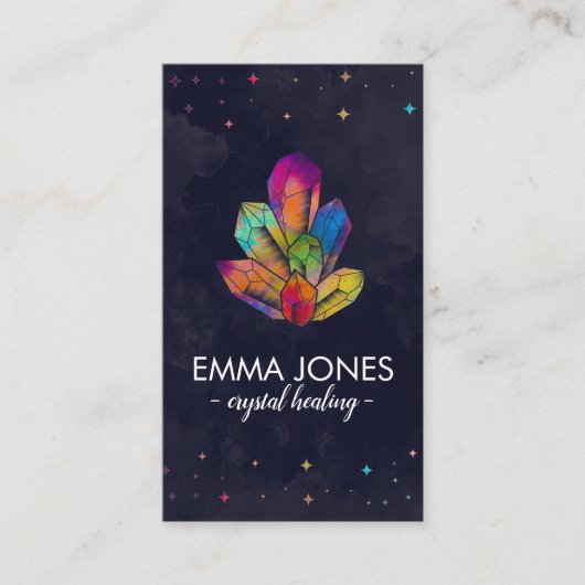 癒しカラフル結晶クラスター 名刺 (正面)