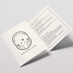 癒し手モダンマッサージ、ウェルネスパンフレット 三つ折りカード