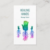 癒し手レインボーカラフルウォーター色 名刺 (正面)