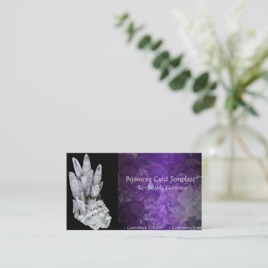 癒し石のエネルギー結晶 名刺 (スタンド正面)