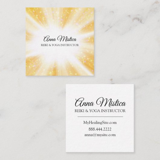 *~*癒し霊気ヨガマッサージエネルギーライトワーカー スクエア名刺 (正面/裏面)