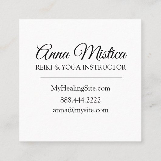 *~*癒し霊気ヨガマッサージエネルギーライトワーカー スクエア名刺 (裏面)