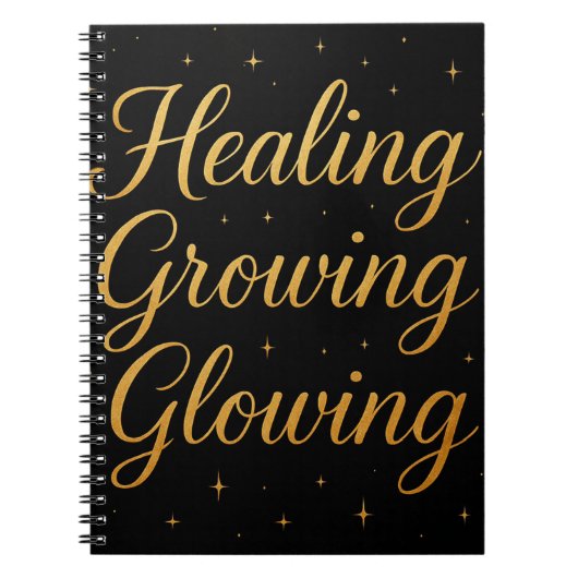 癒し、成長、ノートパソコ白熱［赤熱］光を放つン ノートブック (正面)