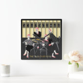 癒すタイルをマージャン スクエア壁時計 (ホーム)