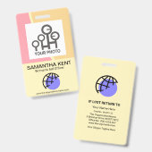 癒（い）しパステルウェーブ社員写真 バッジ (Front & Back)