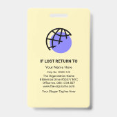 癒（い）しパステルウェーブ社員写真 バッジ (Back)