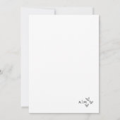 癖のある手描きのウィットに富んだ結婚式 招待状 (裏面)