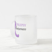 癲癇の認識度のリボン フロストグラスマグカップ (正面左)