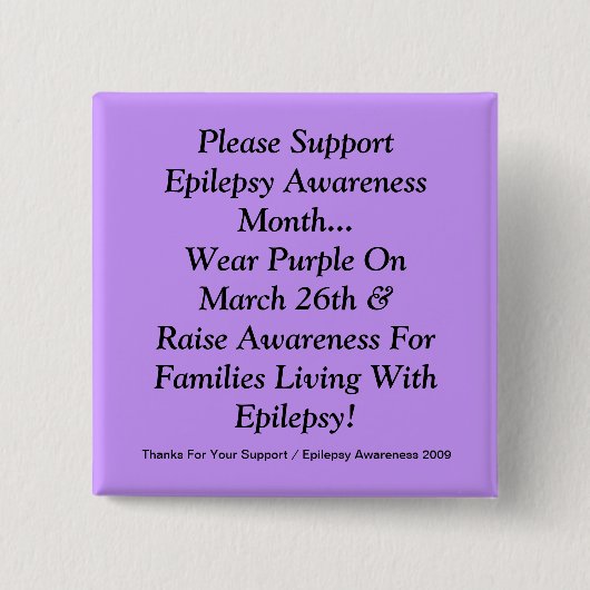 癲癇の認識度月を支えて下さい 缶バッジ (正面)