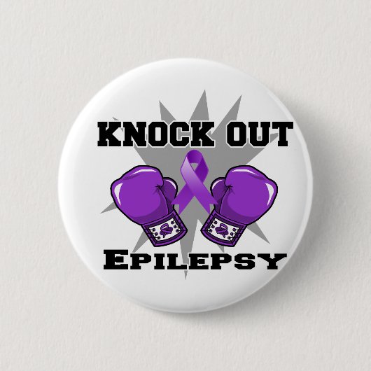 癲癇をノックアウトして下さい 缶バッジ (正面)
