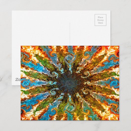 発カラフル火 ポストカード (正面/裏面)