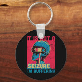 発作おもしろい – てんかんアワレネ用の紫のリボン キーホルダー (正面)