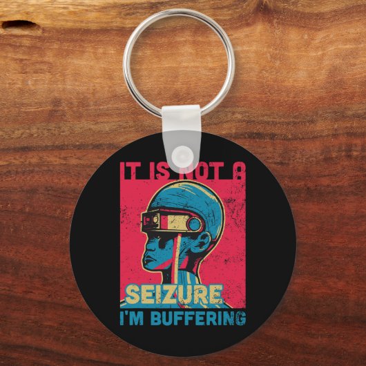 発作おもしろい – てんかんアワレネ用の紫のリボン キーホルダー (正面)