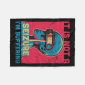 発作おもしろい – てんかんアワレネ用パープルリボン フリースブランケット (正面(横))