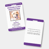 発作アラーパーソナライズされたトサービス犬ID写真 バッジ (表裏)